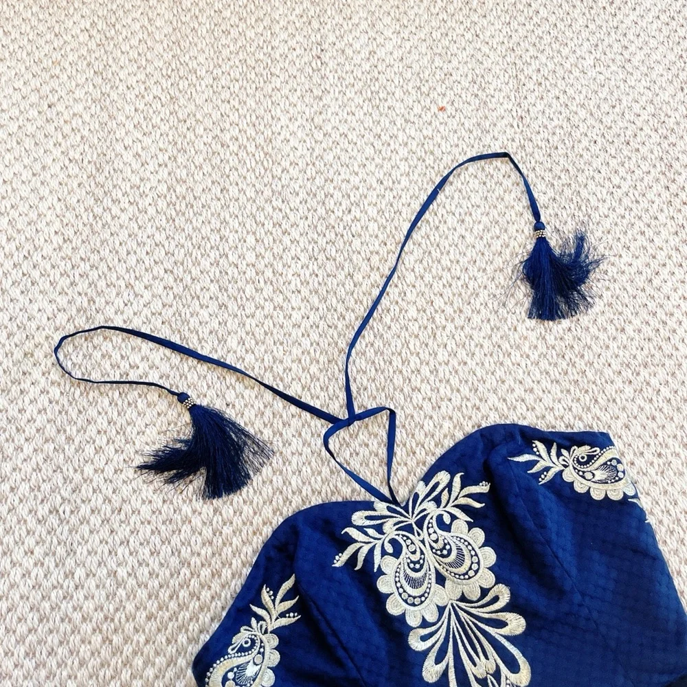 NWT Lilly Pulitzer DEMI CONVERTIBLE DRESS True Navy Embroidered Gold 2 - Picture 6 of 11